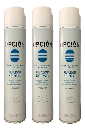 3 Spray Modelador Fijador Normal Acondicionador Opción 500ml 0