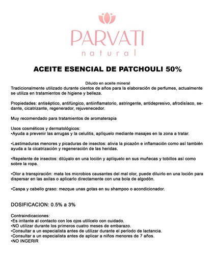 Aceite Esencial De Patchouli 50% 500ml Aromaterapia 1