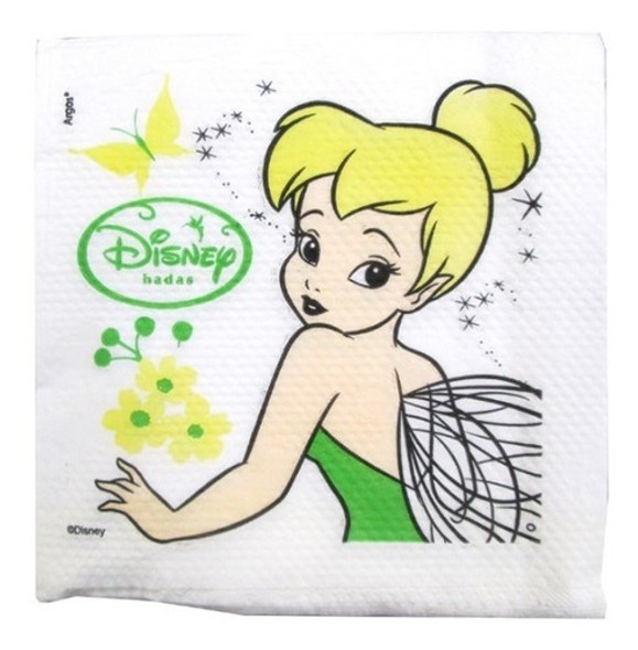 Pack X 12 Servilletas Campanita Disney Original Cotillón 0