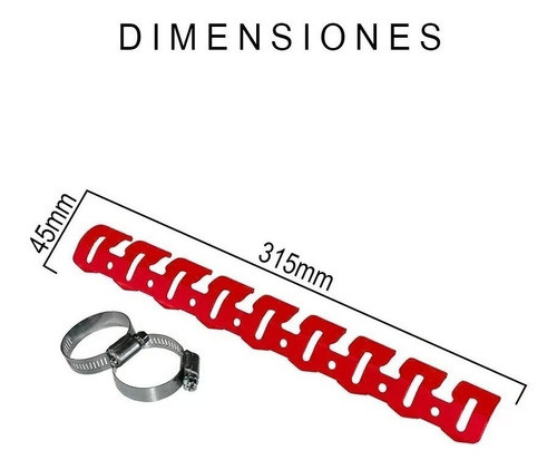Tech - Protector De Salida Escape 4 Tiempos Aluminio Rojo 1