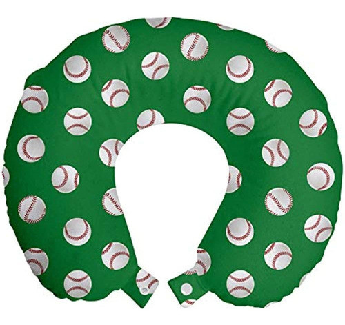 Lunarable Béisbol Almohada De Viaje Descanso Para El Cuello, 0