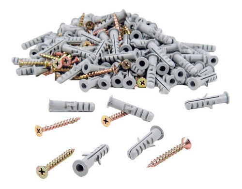 Tarugo N° 8 C/tope + Tornillo 5 X 45 Mm. X 100 Unidades 0
