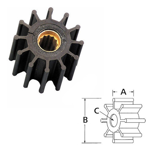 Rotor De Bomba De Agua Motor Volvo 4.3 5.0 5.7 812b Yanmar 0