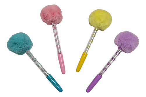 Boligrafo Lapicera Con Pompom Colores 0