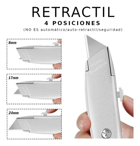 Cutter Trincheta Profesional Metalico Retractil Tr 1