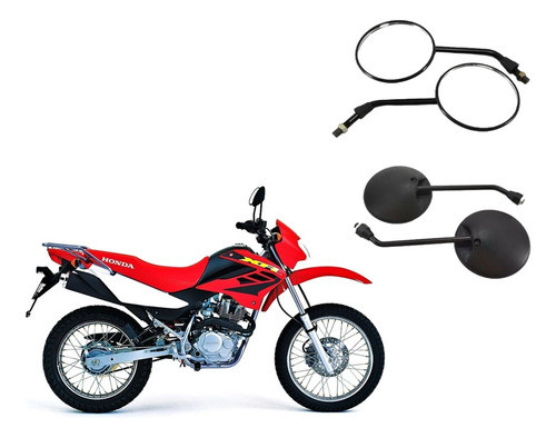Kit X2 Espejos Circular Negro Mate Honda Xr 125l Tdm 0