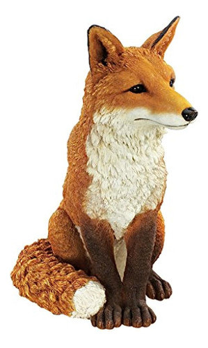 Diseño Toscano Simon The Fox Garden Statue 18 Pulgadas Polyr 0