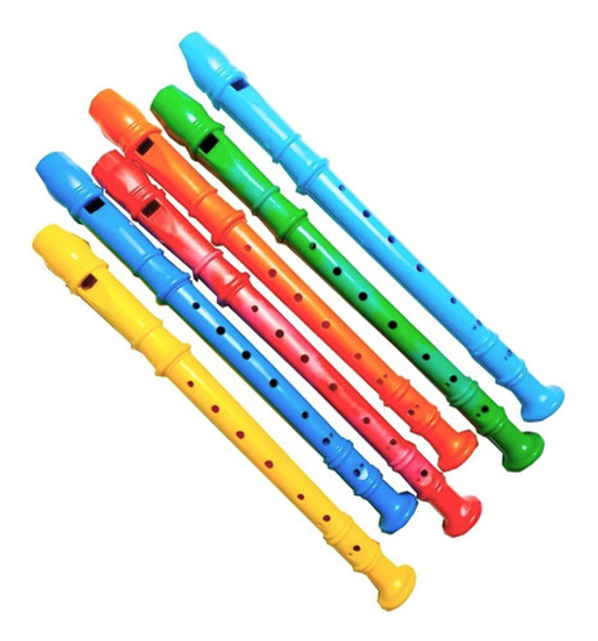 10 Flautas Doce Brinquedo Musical Infantil Coloridas 0