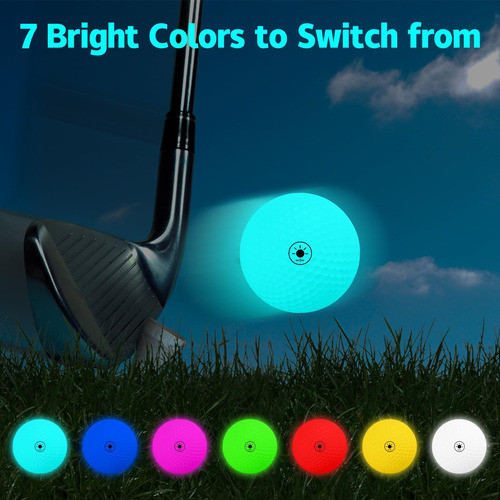 Thiodoon Pelotas Golf Que Brillan Oscuridad, Luz Activada, 7 1