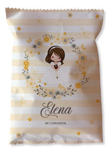 Chips Bags Imprimible Comunion Flores Amarillas Tukit 0