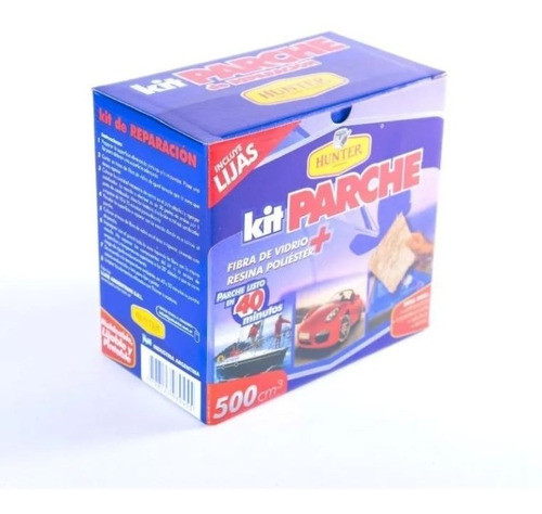 Kit Fibra De Vidrio Parche 1000gr Resina+pincel+lijas+guante 0