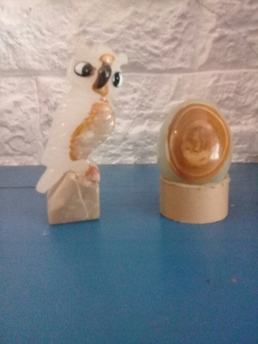 Adornos De Marmol Onix. Lechuza Y Huevo. 0