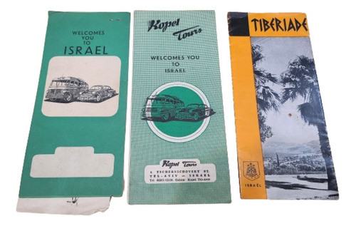 Lote De 3 Antiguos Folletos Turisticos De Israel 0