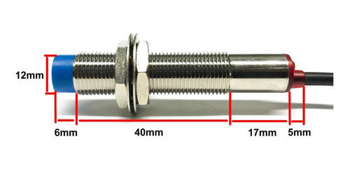 Sensor Indutivo M12 Não Faceado 4mm Pnp Na+nf 4 Fios 6~36v 1