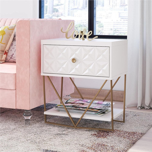 Cosmoliving By Cosmopolitan Blair Mesa De Acento, Blanco 1