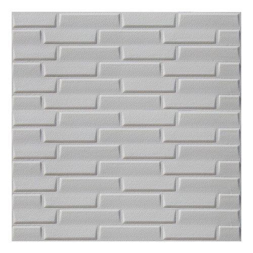 Kit 10 Painel Placa 3d Auto Adesivo Tijolinho Branco 70x70cm 0