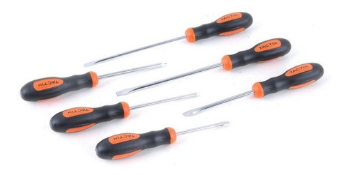 Juego Set Destornilladores Manual Tactix 6 Pz Phillips Plano 1