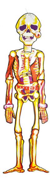 Esqueleto De Cartón Banner Articulado Decoracion Halloween 1