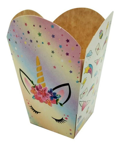 Caja Pochoclera Unicornio X 10 Unidades 0