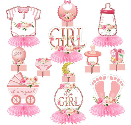 Decoraciones De Rosa Dorada Para Baby Shower De 12 Pcs 0