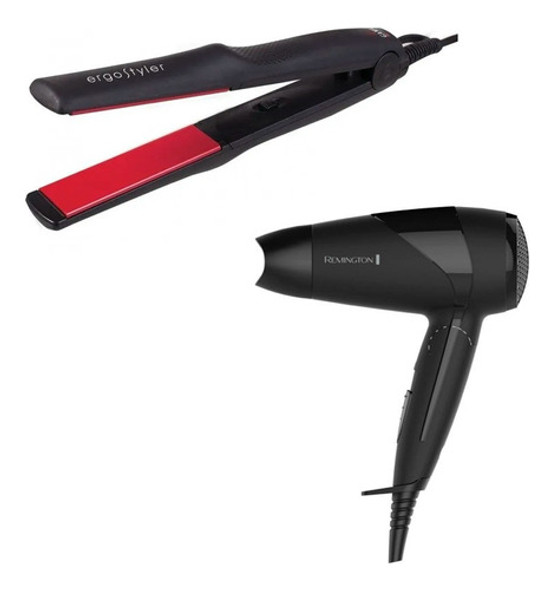 Secador Pelo Remington + Planchita Cabello Gama Ergostyler 0