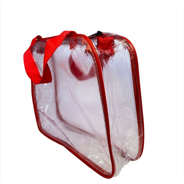 Necessaire Malote Transparente E Vermelha 30x23 1