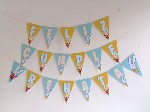Banderínes Conejo Simón Cumpleaños 0