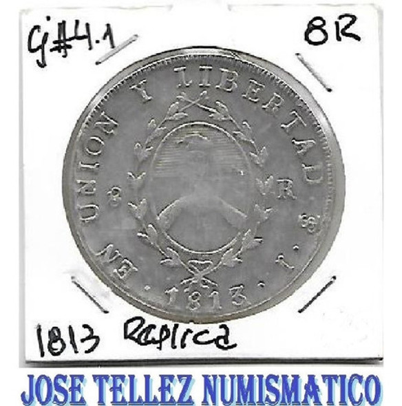 Moneda  Argentina 8 Reales 1813 Replica Alpaca/plata Palermo 0