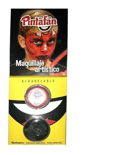 Maquillaje Artistico Color Negro Y Rojo Pintafan X 2 Un 0