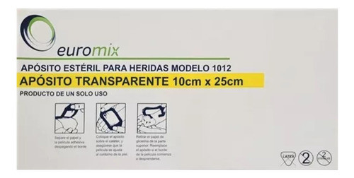 Aposito Transparente Para Heridas De 10 X 25 Cm Euromix 0