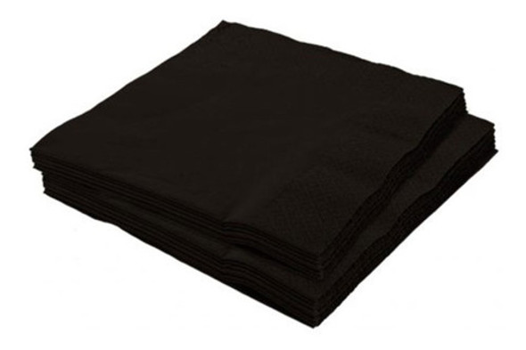 Guardanapos De Papel Folha Dupla Preto 32x32 20 Unidades 0