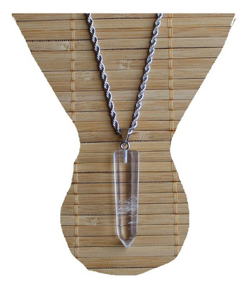 Cuarzo Cristal Péndulo Y Cadena Tourbillon Acero Quirúrgico 0