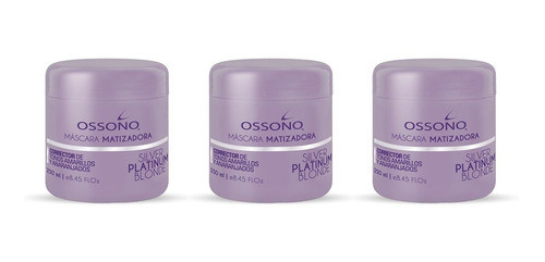 Máscara Silver Platinum Blonde Ossono 250ml X 3 Unidades 0