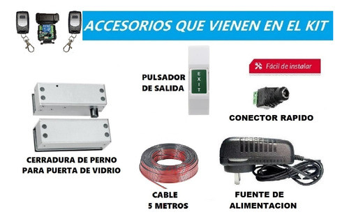 Control Acceso Inalambrico Cerradura Perno Vidrio Blindex 1