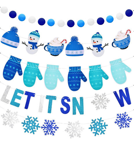 Banderines Guirnalda Let It Snow 5 Piezas 0