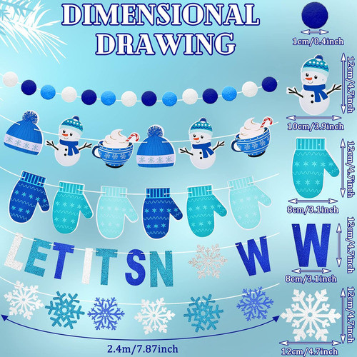 Banderines Guirnalda Let It Snow 5 Piezas 1