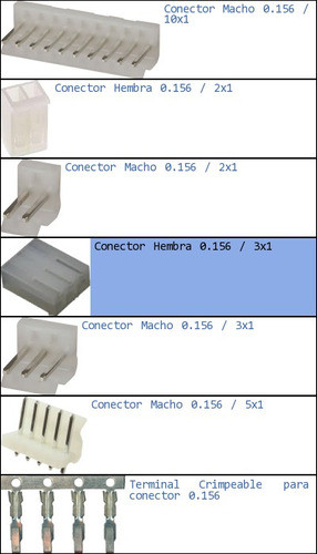 Conector Hembra 0.156 3x1-p 1