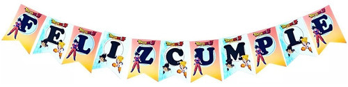Banderín De Cumpleaños Decorativo Motivo Dragon Ball 0
