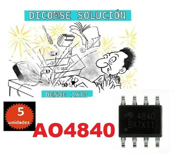 Ao4840  Mosfet Canal N 6a 40v   Sop8 X 5 Unidades 0