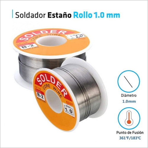 Rollo De Estaño 1.0mm Bobina 100gr Carrete Alambre Soldador 1