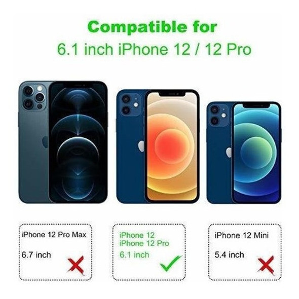 Funda Billetera Para iPhone 12 / 12 Pro De Cuero Pu Negro 1