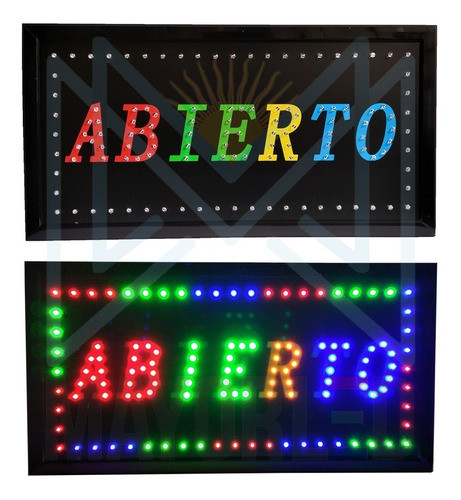 Cartel Led Luminoso Abierto  220v Mayorled 0