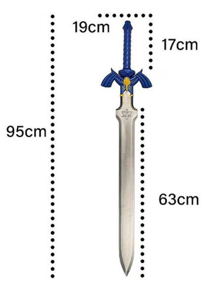 Espada Master Sword The Legend Of Zelda Tamanho Real Azul 1