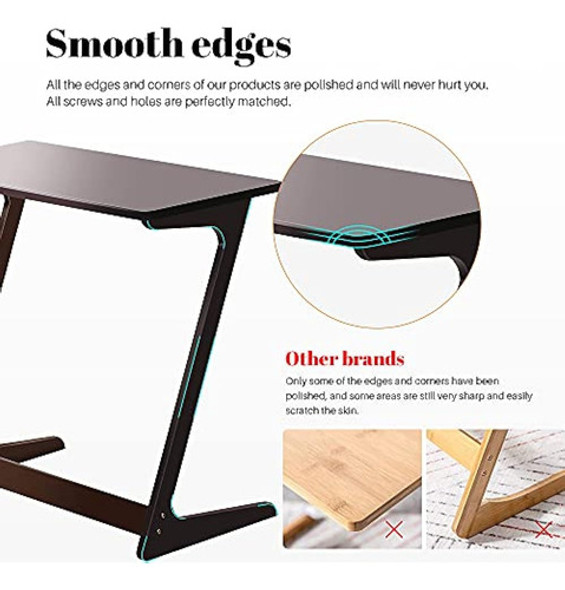 Forevich Bamboo Modern Tv Trays Table For Eating, Wood Sofa 1