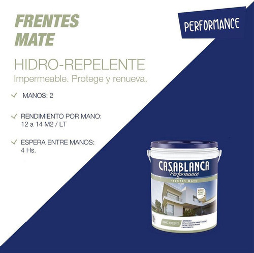Casablanca Performance Frentes Hidro Repelente X 4l Dimens 1
