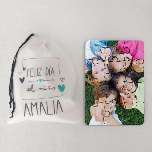 Rompecabezas Madera Personalizado + Bolsita Con Nombre 0