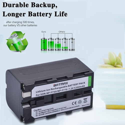 Baterias Y Cargador Dual Np-f750 5200 Mah Con Pantalla 1