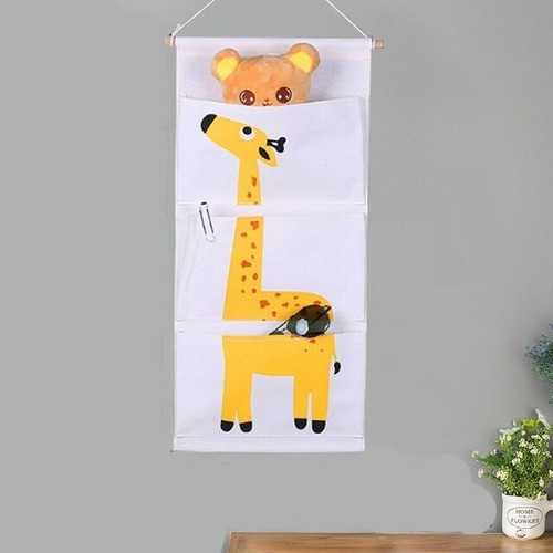 Organizador Multiuso De Lona 3 Bolsillos Jirafa 66x33cm -466 1