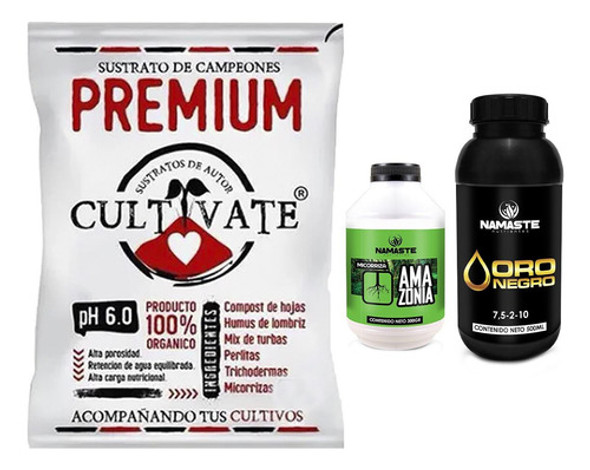 Sustrato Cultivate Premium 25lt Con Amazonia Oro Negro 500ml 0