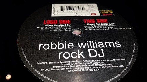 Robbie Williams Rock Dj Vinilo Maxi Italy Muy Bueno 2000 0